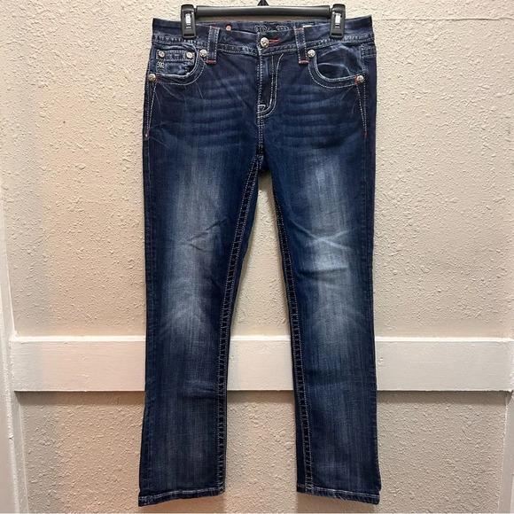 Miss Me Mid-Rise Easy Crop Aztec Detail Jeans 28 - Picture 2 of 9